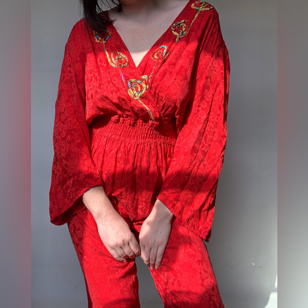 Diane Freis Silk Jumpsuit